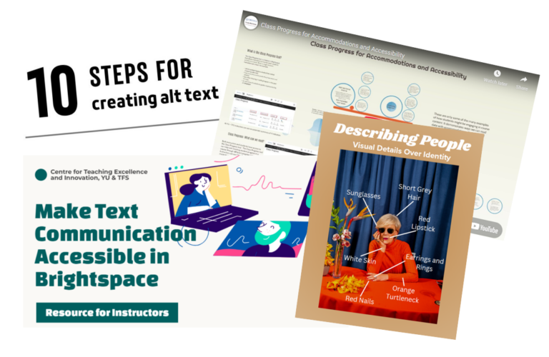 Four screenshots of the title images of the new Accessibility Resources.