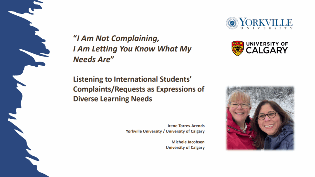 Title slide of Irene and Michele's presentation.