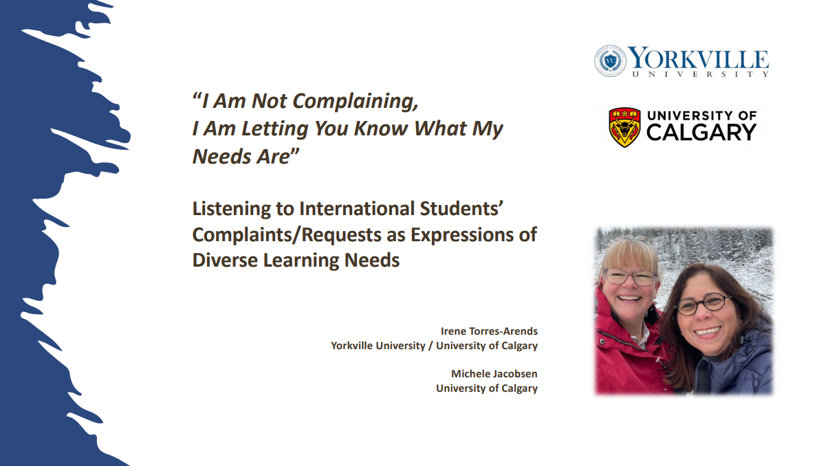 Title slide of Irene and Michele's presentation.